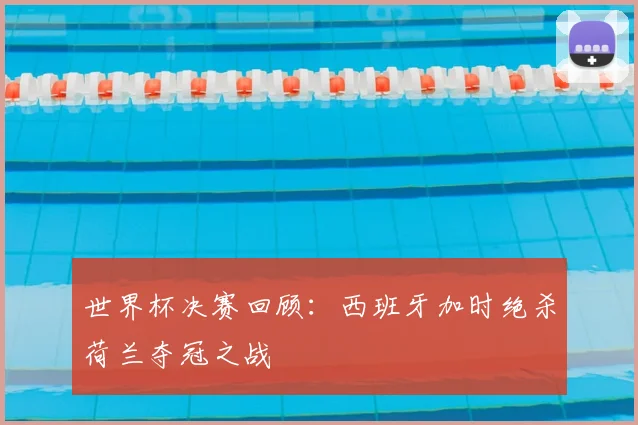 世界杯决赛回顾:西班牙加时绝杀荷兰夺冠之战